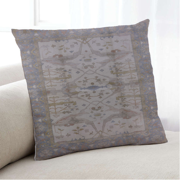 Lifestyle Image of Mid-Century Modern Urban Square Mauve Taupe Purple Throw Pillow, 18 inch by 18 inch, pwurb593