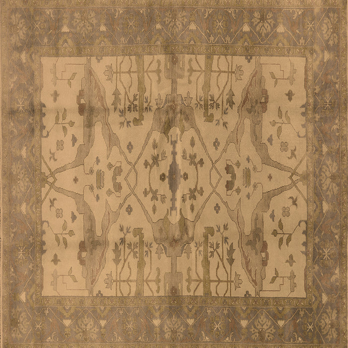 Square Oriental Brown Industrial Rug, urb593brn