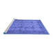 Sideview of Machine Washable Oriental Blue Industrial Rug, wshurb593blu