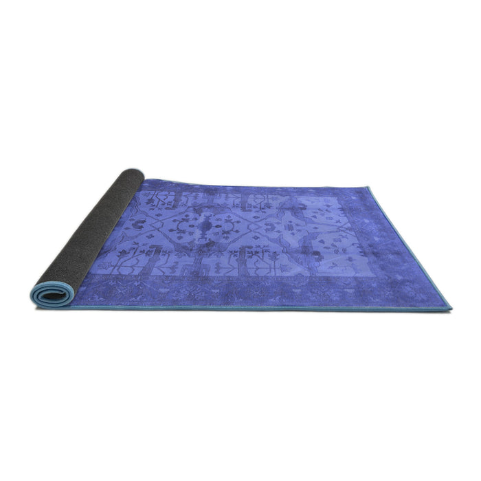 Sideview of Oriental Blue Industrial Rug, urb593blu
