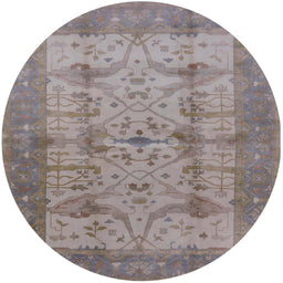 Round Machine Washable Industrial Modern Mauve Taupe Purple Rug, wshurb593