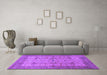 Machine Washable Oriental Purple Industrial Area Rugs in a Living Room, wshurb593pur