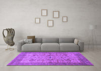 Machine Washable Oriental Purple Industrial Rug, wshurb593pur