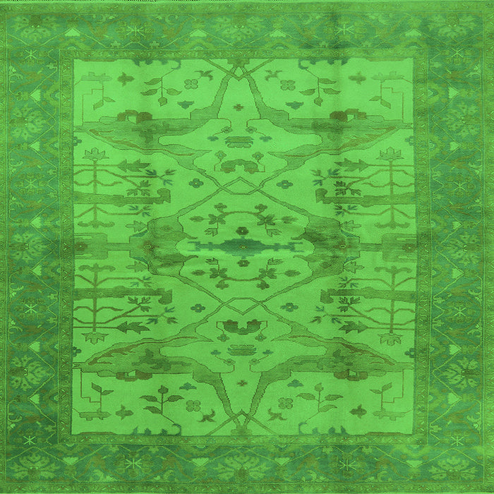 Square Oriental Green Industrial Rug, urb593grn