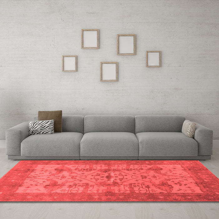 Industrial Red Washable Rugs