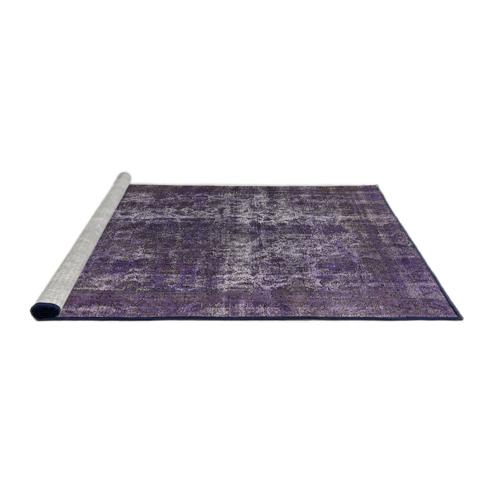 Sideview of Machine Washable Industrial Modern Purple Haze Purple Rug, wshurb594