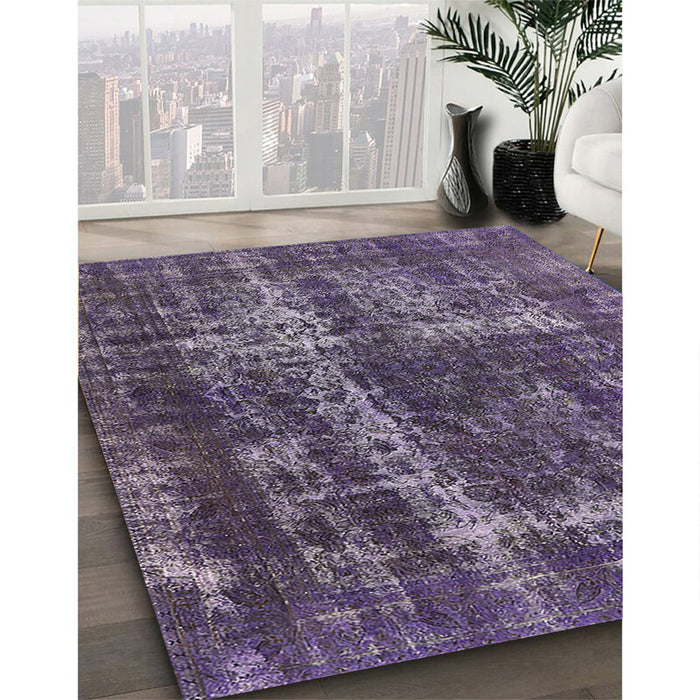Machine Washable Industrial Modern Purple Haze Purple Rug in a Family Room, wshurb594