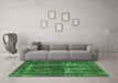 Machine Washable Persian Emerald Green Bohemian Area Rugs in a Living Room,, wshurb594emgrn