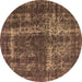 Round Persian Brown Bohemian Rug, urb594brn