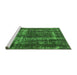 Sideview of Machine Washable Persian Green Bohemian Area Rugs, wshurb594grn