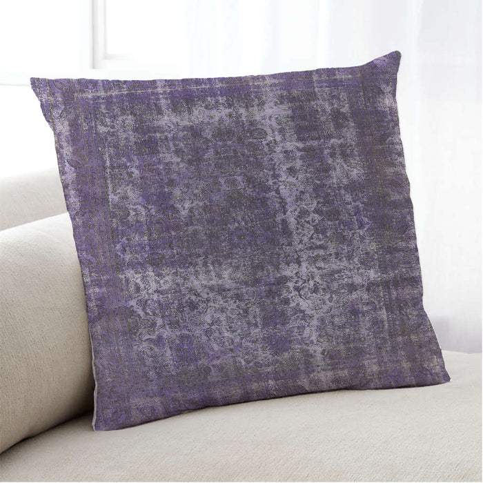 Lifestyle Image of Mid-Century Modern Urban Square Purple Haze Purple Throw Pillow, 18 inch by 18 inch, pwurb594