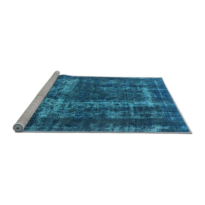 Sideview of Machine Washable Persian Light Blue Bohemian Rug, wshurb594lblu