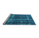 Sideview of Machine Washable Persian Light Blue Bohemian Rug, wshurb594lblu