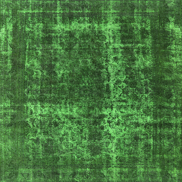 Square Machine Washable Persian Green Bohemian Area Rugs, wshurb594grn