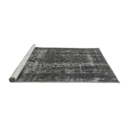 Sideview of Machine Washable Persian Gray Bohemian Rug, wshurb594gry