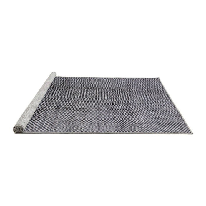 Sideview of Machine Washable Industrial Modern Blue Moss Green Rug, wshurb595