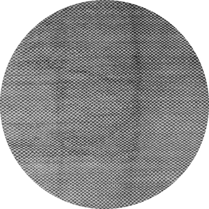 Round Machine Washable Solid Gray Modern Rug, wshurb595gry