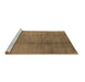 Sideview of Machine Washable Solid Brown Modern Rug, wshurb595brn