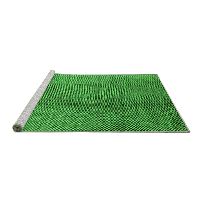 Sideview of Machine Washable Solid Green Modern Area Rugs, wshurb595grn