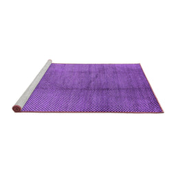 Sideview of Machine Washable Solid Purple Modern Area Rugs, wshurb595pur