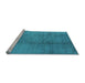 Sideview of Machine Washable Solid Light Blue Modern Rug, wshurb595lblu