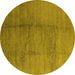 Round Solid Yellow Modern Rug, urb595yw