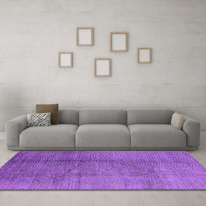 Machine Washable Solid Purple Modern Area Rugs in a Living Room, wshurb595pur