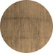 Round Solid Brown Modern Rug, urb595brn