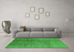 Machine Washable Solid Green Modern Area Rugs in a Living Room,, wshurb595grn