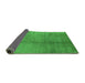 Sideview of Solid Green Modern Rug, urb595grn