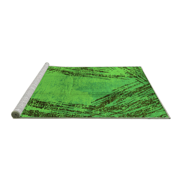 Sideview of Machine Washable Oriental Green Industrial Area Rugs, wshurb596grn