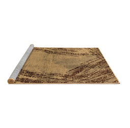 Sideview of Machine Washable Oriental Brown Industrial Rug, wshurb596brn