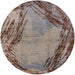 Round Machine Washable Industrial Modern Sepia Brown Rug, wshurb596