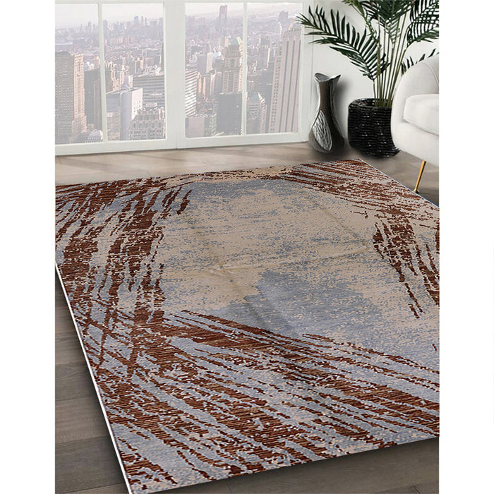 Machine Washable Industrial Modern Sepia Brown Rug in a Family Room, wshurb596