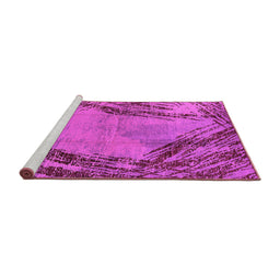Sideview of Machine Washable Oriental Pink Industrial Rug, wshurb596pnk