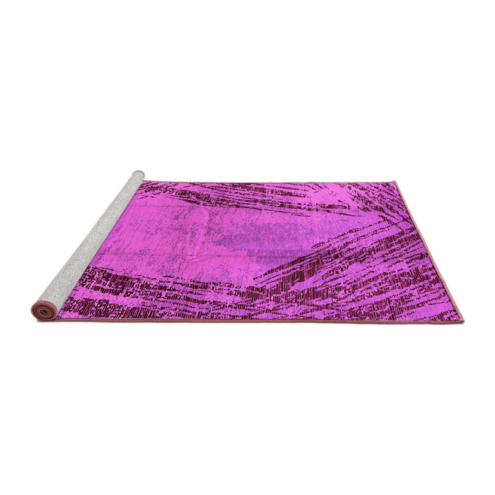 Sideview of Machine Washable Oriental Pink Industrial Rug, wshurb596pnk