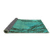 Sideview of Oriental Turquoise Industrial Rug, urb596turq