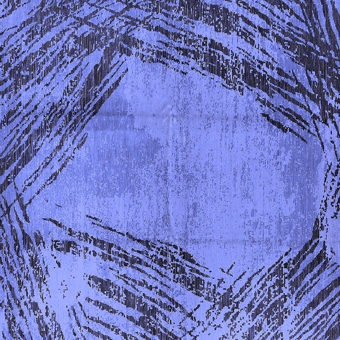 Square Machine Washable Oriental Blue Industrial Rug, wshurb596blu