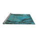 Sideview of Machine Washable Oriental Light Blue Industrial Rug, wshurb596lblu