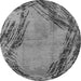 Round Oriental Gray Industrial Rug, urb596gry