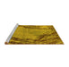 Sideview of Machine Washable Oriental Yellow Industrial Rug, wshurb596yw