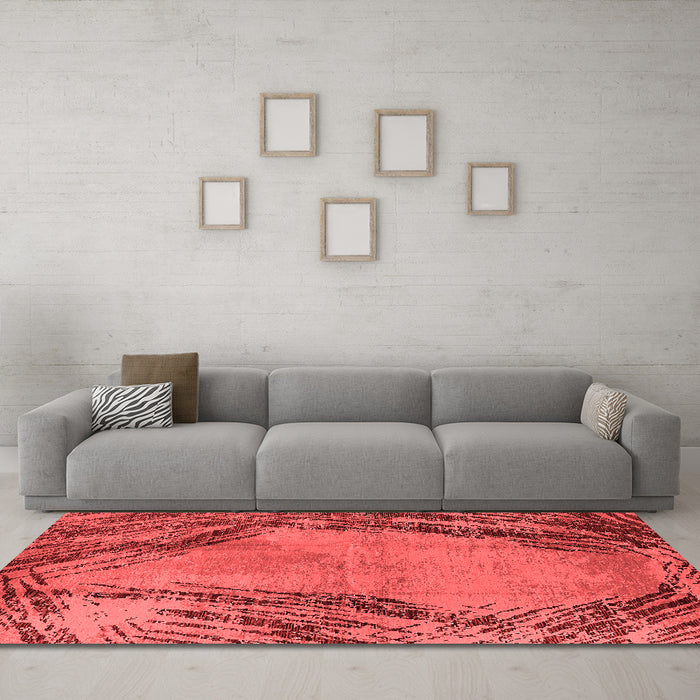 Industrial Red Washable Rugs