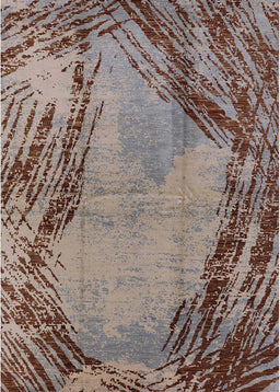 Mid-Century Modern Reddish Brown Oriental Rug, urb596