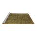 Sideview of Machine Washable Industrial Modern Dark Bronze Brown Rug, wshurb597