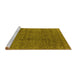 Sideview of Machine Washable Oriental Yellow Industrial Rug, wshurb597yw