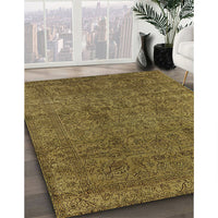 Mid-Century Modern Dark Bronze Brown Oriental Rug, urb597