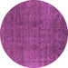 Round Machine Washable Oriental Purple Industrial Area Rugs, wshurb597pur