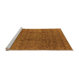 Sideview of Machine Washable Oriental Orange Industrial Area Rugs, wshurb597org