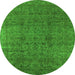 Round Oriental Green Industrial Rug, urb597grn