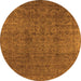 Round Oriental Orange Industrial Rug, urb597org